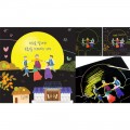10인 보름달 스크래치 카드 우드 스틱 세트 소원 적기 마음을 전하는 소망 스크레치 아트