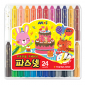 아모스 크레파스 파스넷(24색) 크레용 미술수업 어린이집 드로잉 색칠놀이 꾸미기