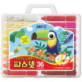 아모스 크레파스 파스넷(36색) 크레용 미술수업 어린이집 드로잉 색칠놀이 꾸미기