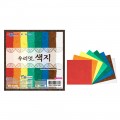 종이나라 우리멋 색지 8매 15cm 한지색종이 색한지 미술학원 학습준비물 전통공예 체험