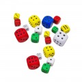 학습 교구 3cm 말랑말랑 스펀지 주사위 12개세트 색상랜덤 수학 안전 소프트 홈스쿨링