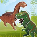 공룡(티라노+브라키오)/입체퍼즐/3D퍼즐/뜯어만드는/만들기재료